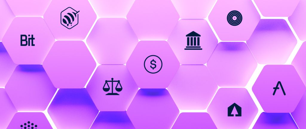 Decentralized autonomous organizations icons on tiles